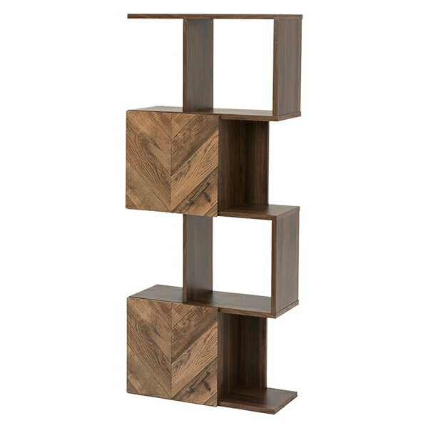 扉付きオープンラック（ブラウン）　RCC-1015BR扉の木目調のシートがアクセントになり、収納の幅も広がるディスプレイラック