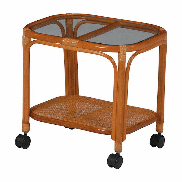 Rakuten - テーブル　RT-758天板には強化ガラス使用。■キャスター付きだから移動もラクラク。