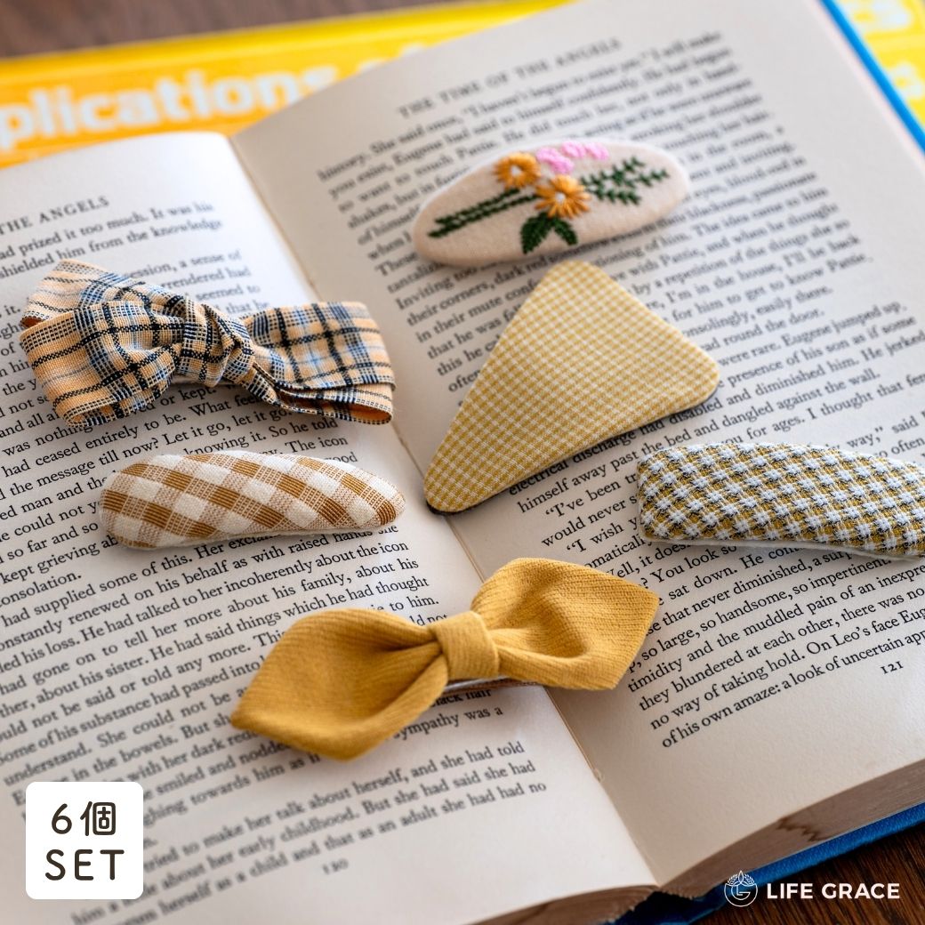 ヘアアクセサリー 6個セット 子供用 ヘアアクセ アクセサリー アクセ クリップ ヘアピン ピン ピン留め..