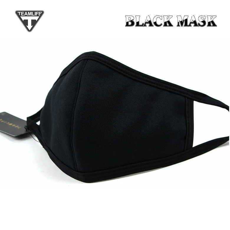 TEAM LIFE(チームライフ) 黒 マスク ブラックマスク ファッション ストリート B系 メンズ レディース ヒップホップ BLACK 花粉 V系 ビジュ...