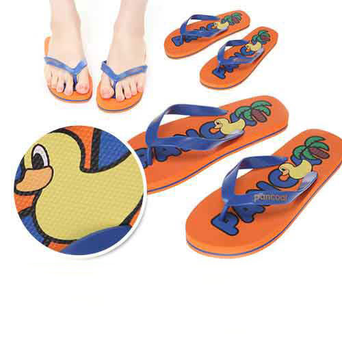 【正規品】PANCOAT パンコート アヒル 靴 sandal サンダル POPDUCK PANCOAT LOGO PRINT FLIP FLOP (GRAPEFUIT ORANGE) キャラクター ビーチサンダル 夏 海 メンズ レディース