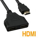 HDMI スプリッター 分配器 分配ケーブル hdmiケーブル 1入力2出力 1つのHDMI入力を 同一同型モニタ2台にクローン