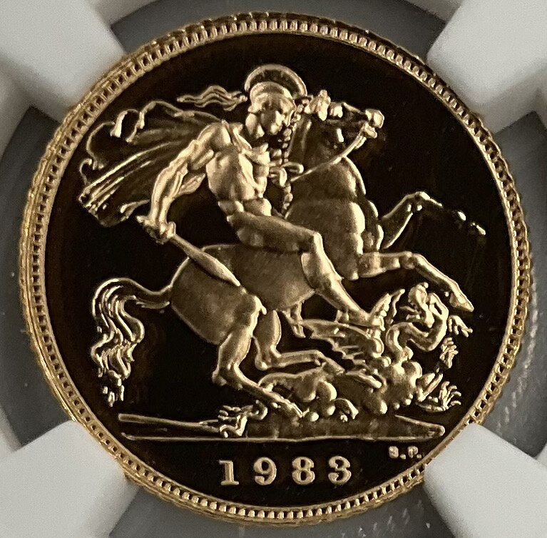 Rakuten - 1983年 イギリス ヤングエリザベス ロイヤルミント 1/2ソブリン 金貨 龍退治 NGC社鑑定 PF69 ULTRA CAMEO