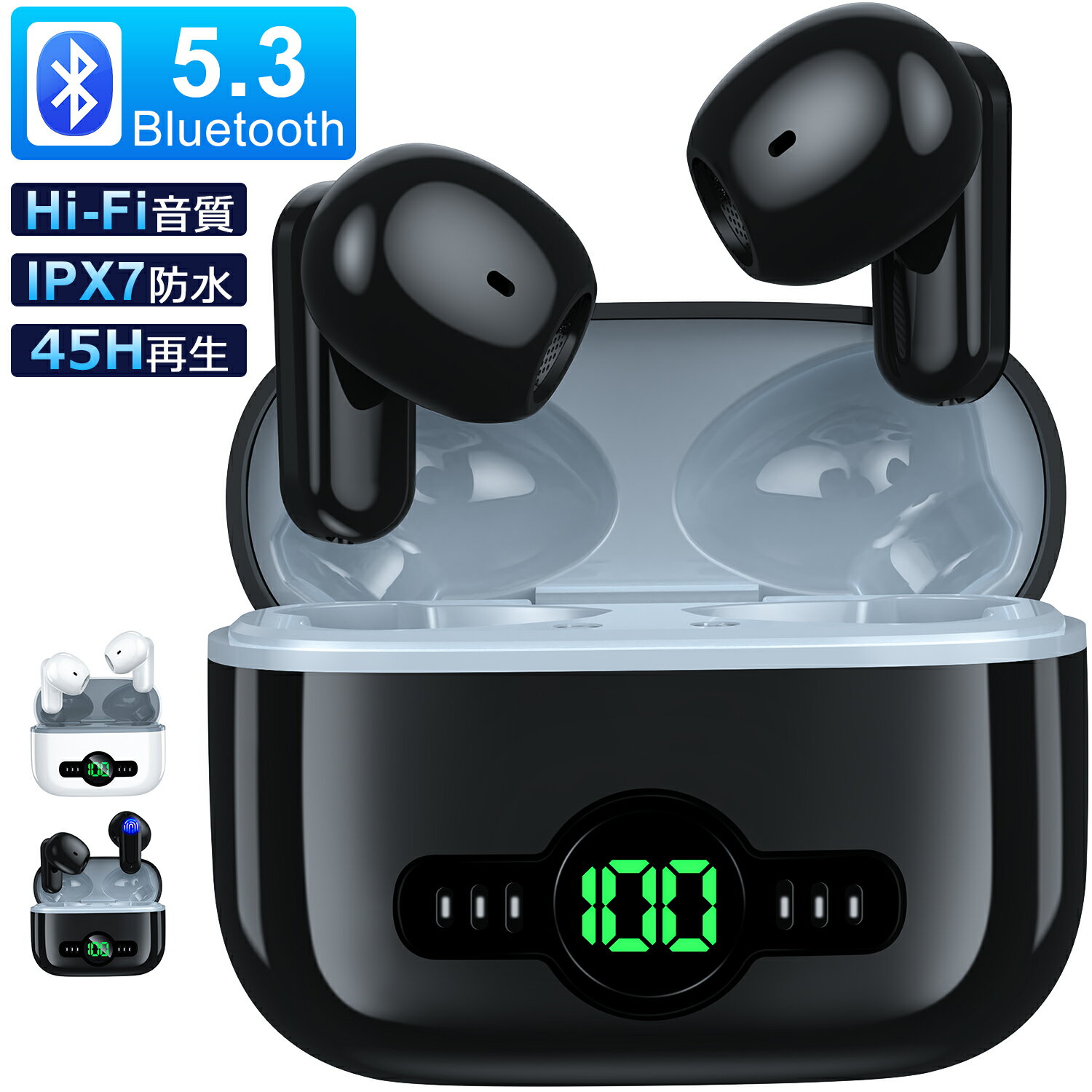 磻쥹ۥ Bluetooth Type-C Bluetooth 5.3 б ¿ǽå֥롼ȥۥ Hi-Fi ưڥ ֻ³ 45ֺ IPX7ɿ嵬 ENCΥ󥻥 Ĵ /