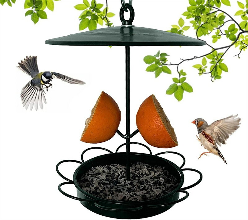 金属製の鳥の餌箱 フック付きヤードフィーダー 鳥の餌箱 金属製の鳥の餌箱 |バードシードフィーダー リスプルーフバードフィーダー | バードシードフィーダー庭の屋外吊り下げ用の鳥の餌箱吊り…