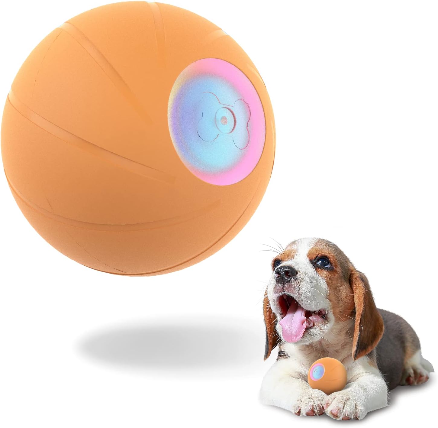 犬ボール 犬おもちゃ 電動ボール 光るボール 自動動き＋揺れ＋バウンド機能 3インタラクティブモード選択可能 天然ゴム製 安全無毒 DC充電式 運動不足対策 ストレス解消 小型犬に適用TMX23