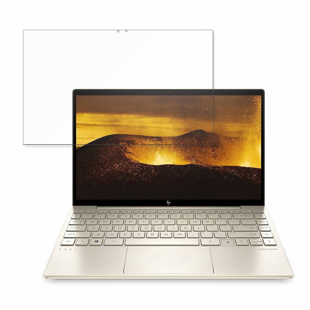 HP ENVY 13-ba1000 シリーズ 向けの 保護フィルム 【光沢仕様】 ブルーライトカット フィルム 日本製 ●対応機種：HP ENVY 13-ba1000 シリーズ(13-ba1032TU , 13-ba1033TU , 13-ba1014TX , 13-ba1014TX) 13.3インチ ※実際の商品は、商品画像と比較して、形状(切り抜きの穴の数など)が異なる場合がありますので、あらかじめご了承ください。(使用上の問題はございません) ●特徴 ◎ブルーライトカット ブルーライトをあび過ぎると、眼精疲労の誘発体内リズムの乱れを引き起こす場合があると言われています。 本製品は、ブルーライトを49％、紫外線を99.9%カットして、目の負担を軽減するため、長時間の作業に最適です。 ◎高い透過率とタッチ感度 高い透過率を持つ極薄フィルムに耐久性の高い撥油コーティングが施されているので、画面の精細さは保ちつつ、指紋や汚れが付きにくくなります。 滑らかな手触りを実現し、美しい画面とスムーズな操作性を楽しむことができます。 ※映り込みを防ぐことはできませんので、あらかじめご了承ください。 ◎貼り付け簡単 フィルムは、接着面に気泡が入りにくい特殊な自己吸着タイプとなっています。 素材に柔軟性があるので、貼り付け作業も簡単にできます。 ◎指紋防止 指紋や汚れを防ぎ、画面をしっかり保護します。 ホコリが付着しにくい帯電防止仕様です。 ◎抗菌性 抗菌加工により、フィルム表面での雑菌の繁殖を抑えることができます。 清潔な画面を保ちたい方におすすめです。 ◆注意事項 色あいなど画像と若干の違いがある場合がございます。あらかじめご了承ください。 ◆品質保証 商品到着時、ご注文と異なる商品が届いた場合や、初期不良などがある場合、1か月以内にメールにてご連絡ください。 商品のお取り換え、もしくはご返金をさせていただきます。