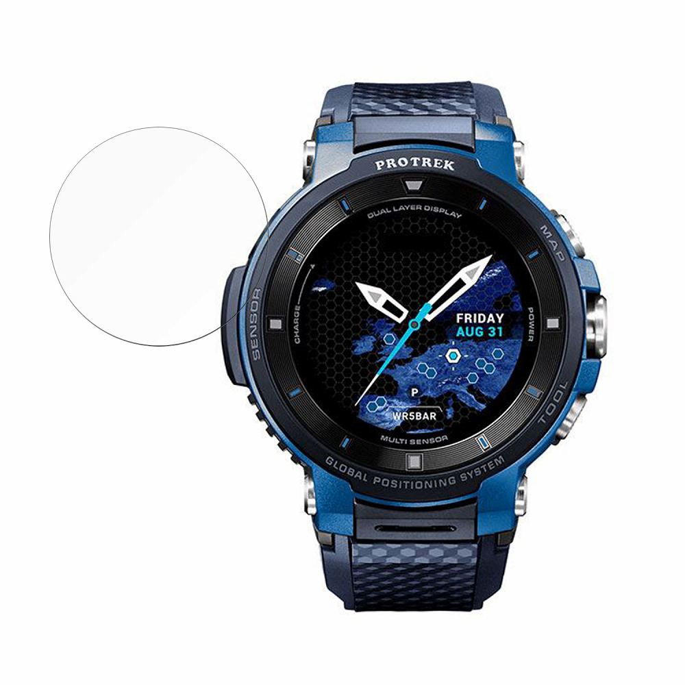 保護フィルム CASIO Smart Outdoor Watch PRO TREK Smart WSD-F30 向けの フィルム 【曲面対応 光沢仕様】 キズ修復 日本製