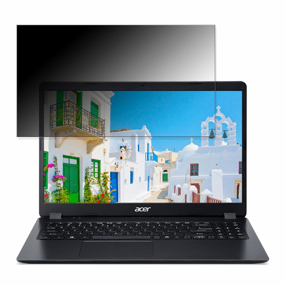 acer A315-56-N58Y/K (Aspire 3) 15.6インチ 16:9 対応 覗き見防止 プライバシーフィルター 【タブ・粘着シール式】 ブルーライトカット 保護フィルム 反射防止