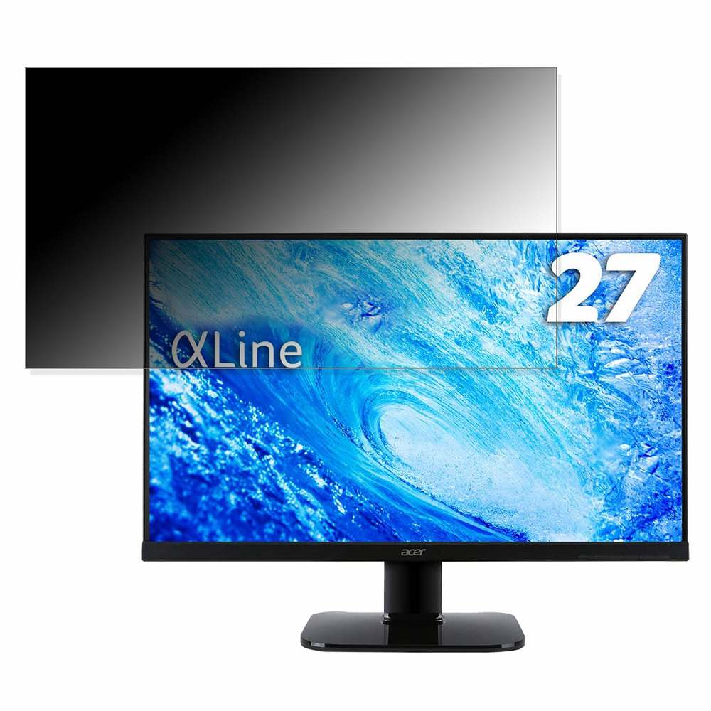 Acer KA270HAbmidx (KA0) 向けの 27インチ 16:9 覗き見防止 プライバシーフィルター ブルーライトカット 保護フィルム 反射防止 タブ・粘着シール式