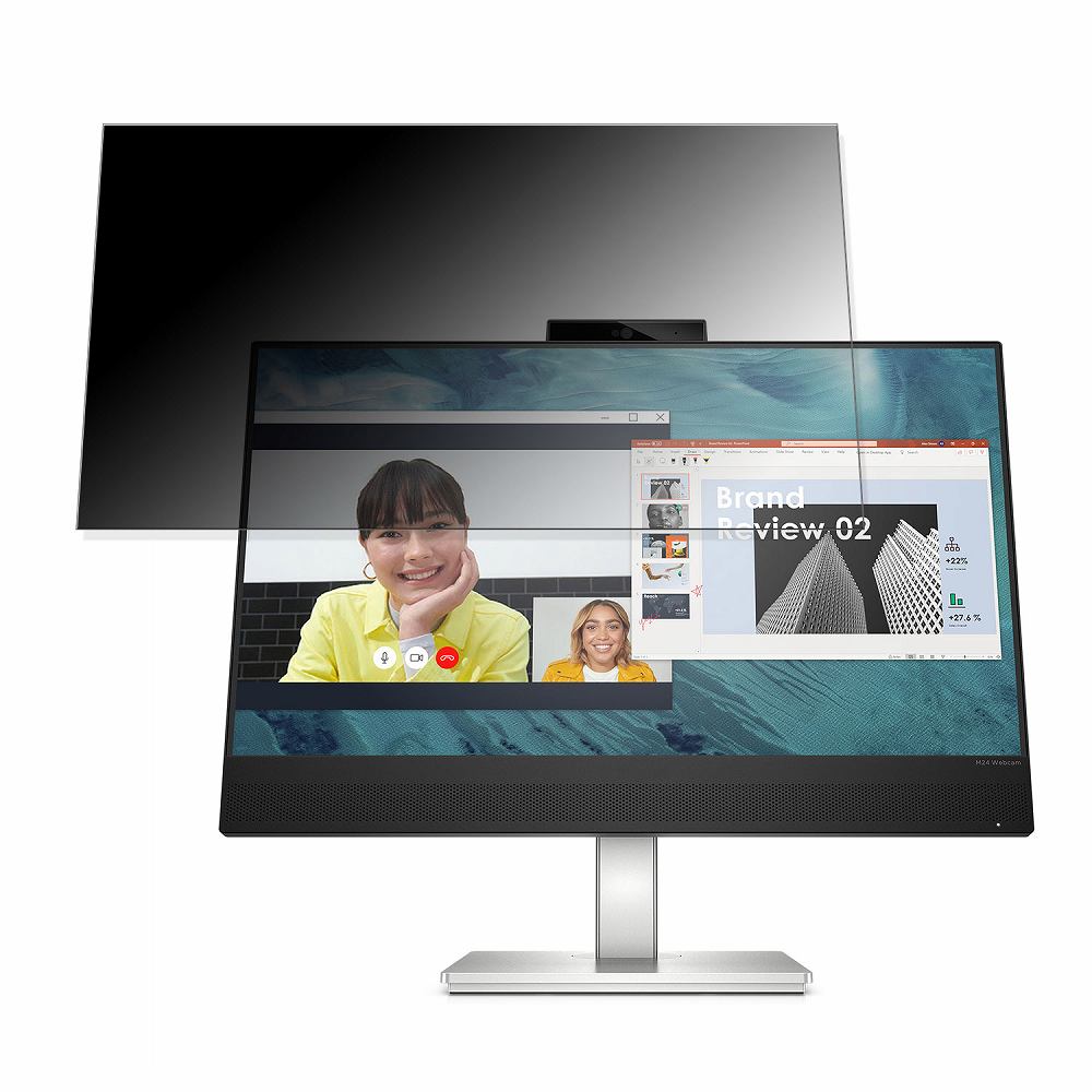 【ポイント2倍】 HP HP M24 Webcam 向けの 23.8インチ 16:9 覗き見防止 プライバシーフィルター ブルー..