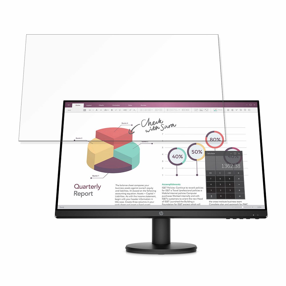 HP HP P24v 向けの 23.8インチ 16:9 ブルーライトカット フィルム 液晶保護フィルム 【反射低減】