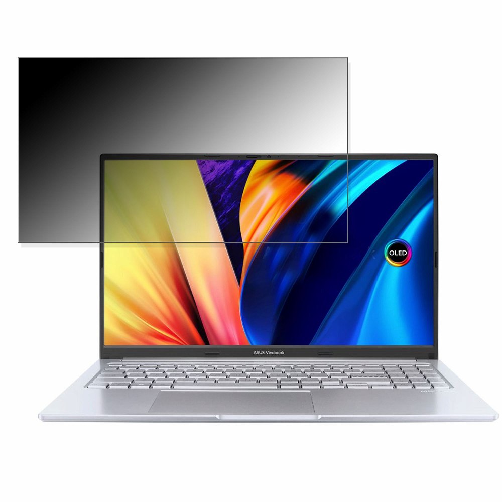 ASUS Vivobook 15X OLED M1503QA 15.6インチ 16:9 対応 覗き見防止 プライバシーフィルター 【タブ 粘着シール式】 ブルーライトカット 保護フィルム 反射防止