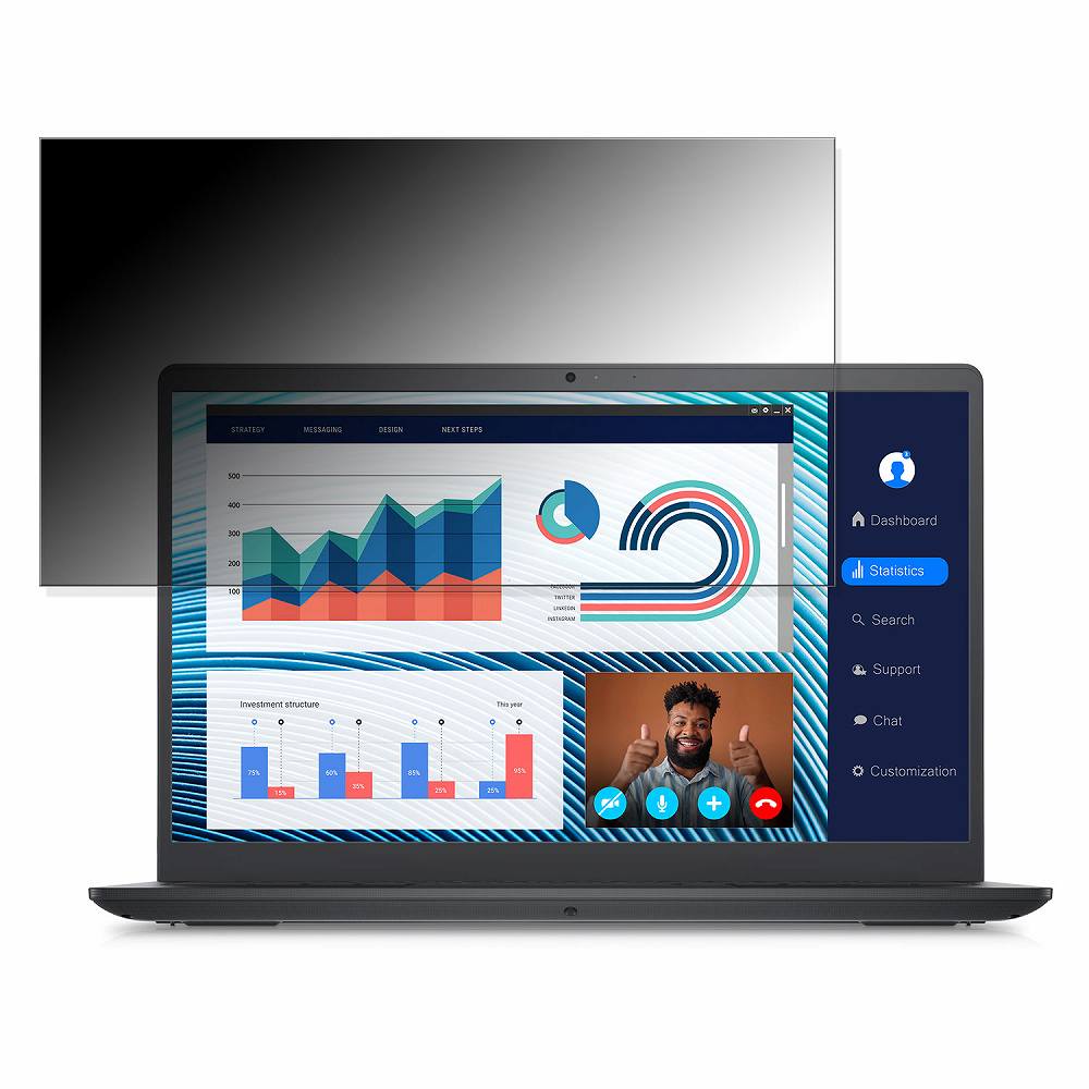 【ポイント2倍】 DELL Vostro 3420 14インチ 16:9 向けの 【180度】 覗き見防止 フィルム ブルーライト..