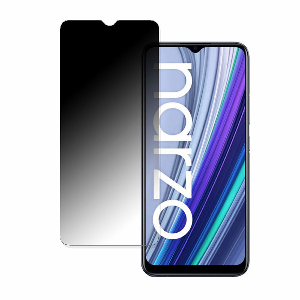 realme Narzo 30A 向けの 【180度 曲面対応】 覗き見防止 フィルム ブルーライトカット 光沢仕様 日本製