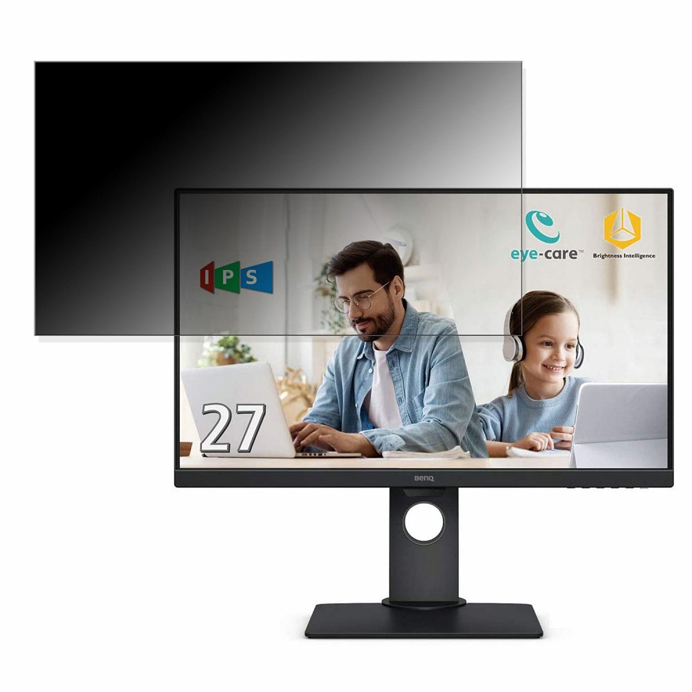 BenQ GW2780T 向けの 27インチ 16:9 覗き見防止 プライバシーフィルター ブルーライトカット 保護フィルム 反射防止 タブ・粘着シール式