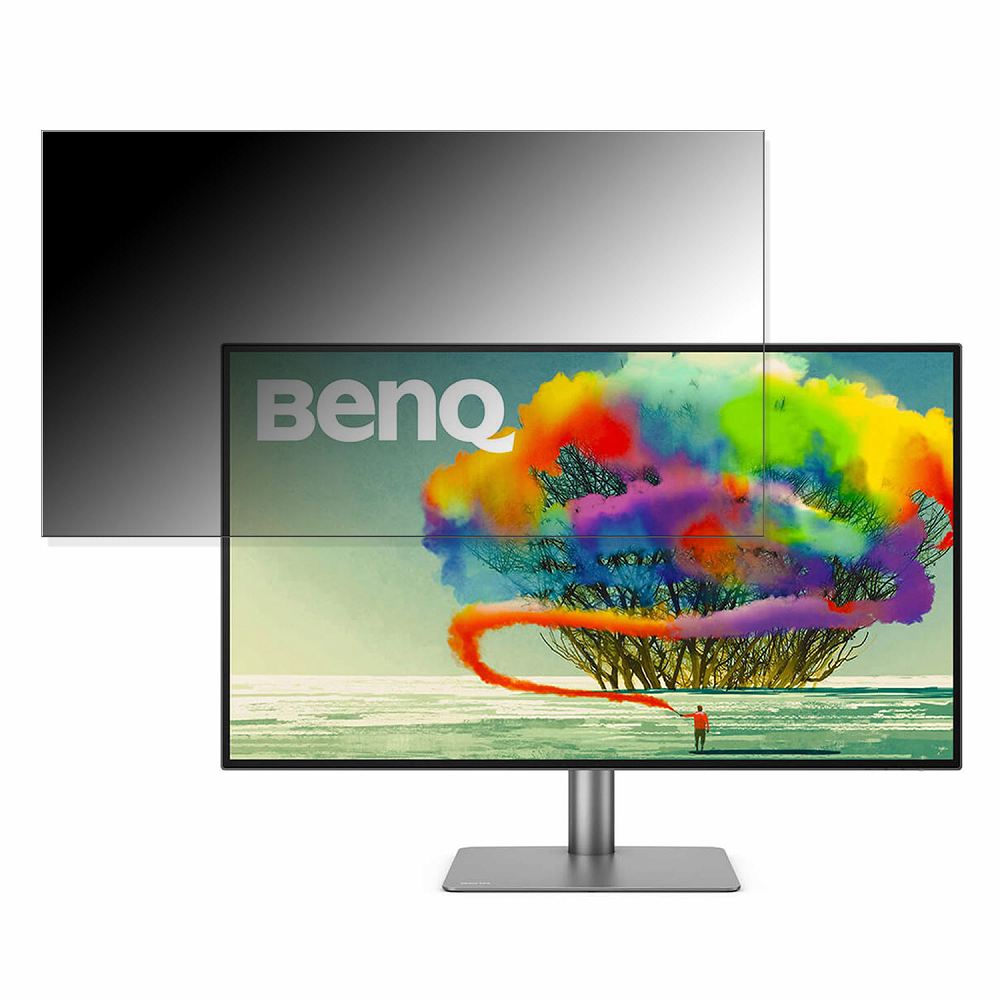 BenQ AQCOLOR PD3220U 向けの 31.5インチ 16:9 覗き見防止 プライバシーフィルター ブルーライトカット 保護フィルム 反射防止 タブ 粘着シール式