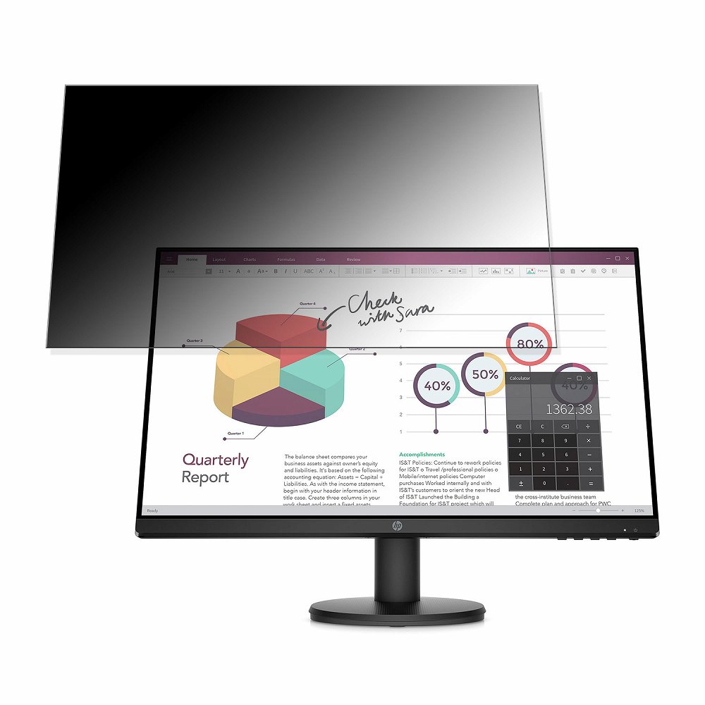 【ポイント2倍】 HP HP P24v 向けの 23.8インチ 16:9 覗き見防止 プライバシーフィルター ブルーライトカット 保護フィルム 反射防止 タブ・粘着シール式