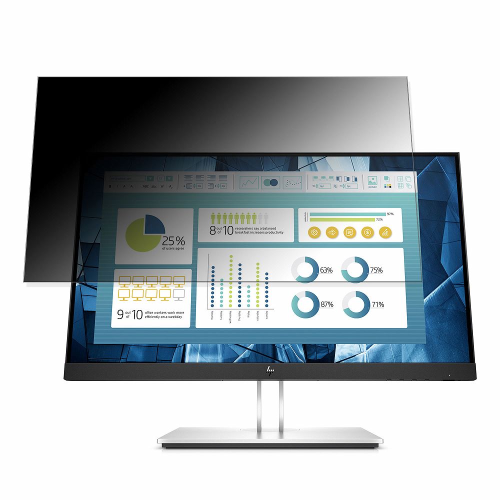 HP E22 G4 向けの 21.5インチ 16:9 覗き見防止 プライバシーフィルター ブルーライトカット 保護フィルム 反射防止 タブ・粘着シール式