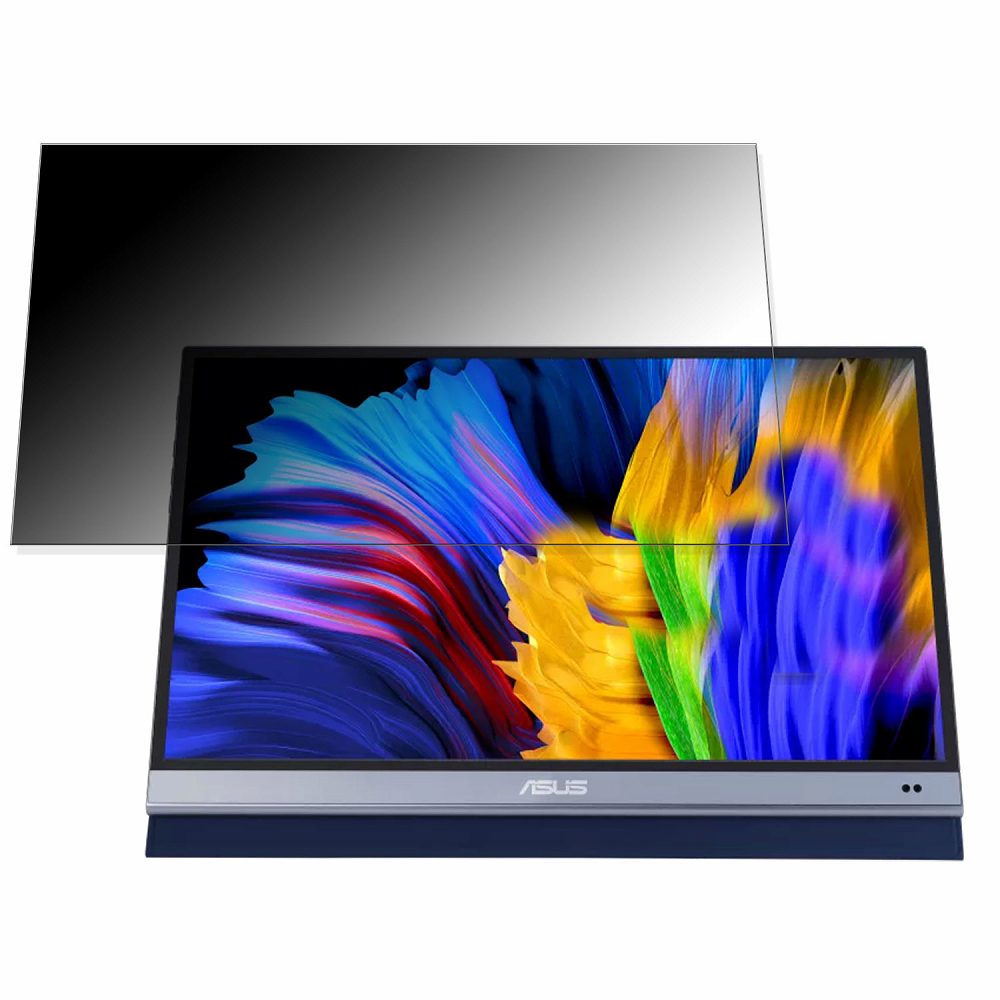 ASUS ZenScreen OLED MQ16AH 向けの 15.6インチ 16:9 覗き見防止 プライバシーフィルター ブルーライトカット 保護フィルム 反射防止 タブ・粘着シール式