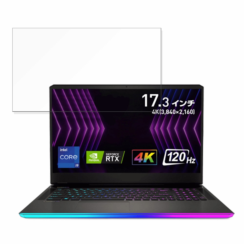msi Raider GE77 HX 12U 17.3インチ 16:9 向けの 保護フィルム 【反射低減】 ブルーライトカット フィルム