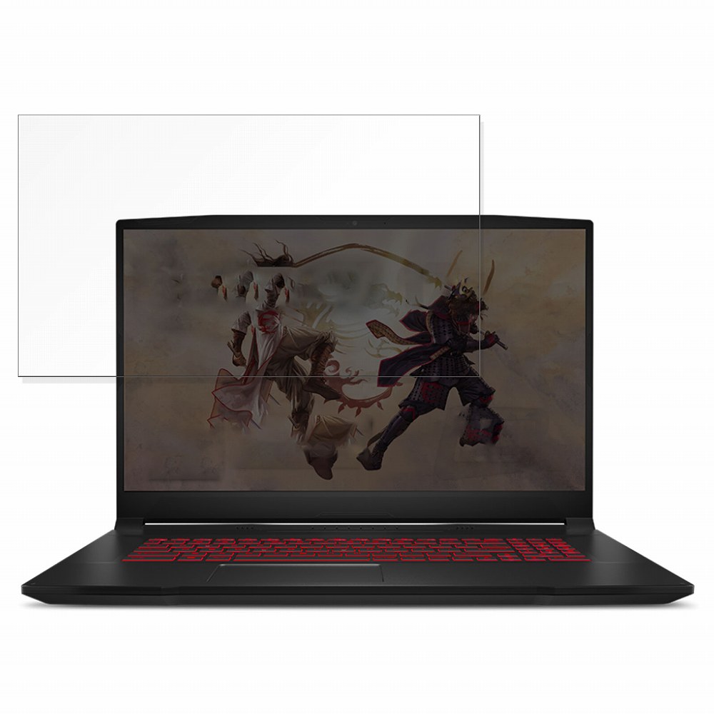 msi Katana GF76 11U 17.3インチ 16:9 向けの 保護フィルム 【光沢仕様】 ブルーライトカット フィルム