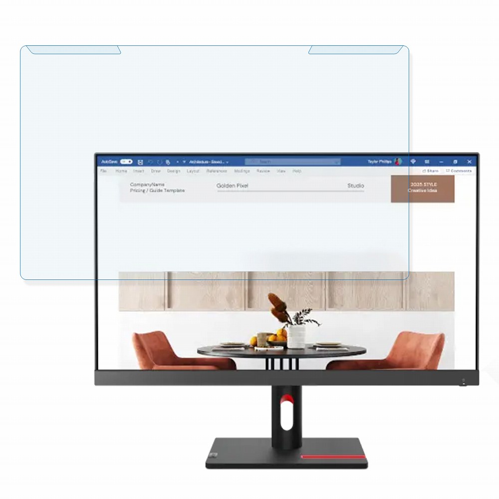 取り外し簡単 Lenovo ThinkVision S24i-30 23.8インチ 16:9 向けの ブルーライトカット フィルター 光沢仕様 液晶保護 プロテクター