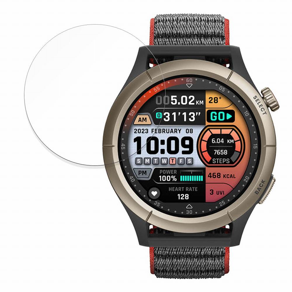 保護フィルム Amazfit Cheetah Pro 向けの ブルーライトカット フィルム 曲面対応 【光沢仕様】 日本製