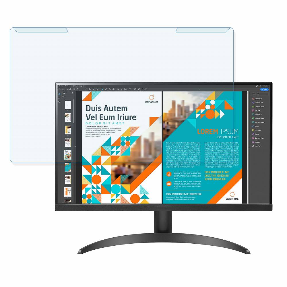 取り外し簡単 LG 24QP500-B 23.8インチ 16:9 向けの ブルーライトカット フィルター アンチグレア 液晶保護 プロテクター