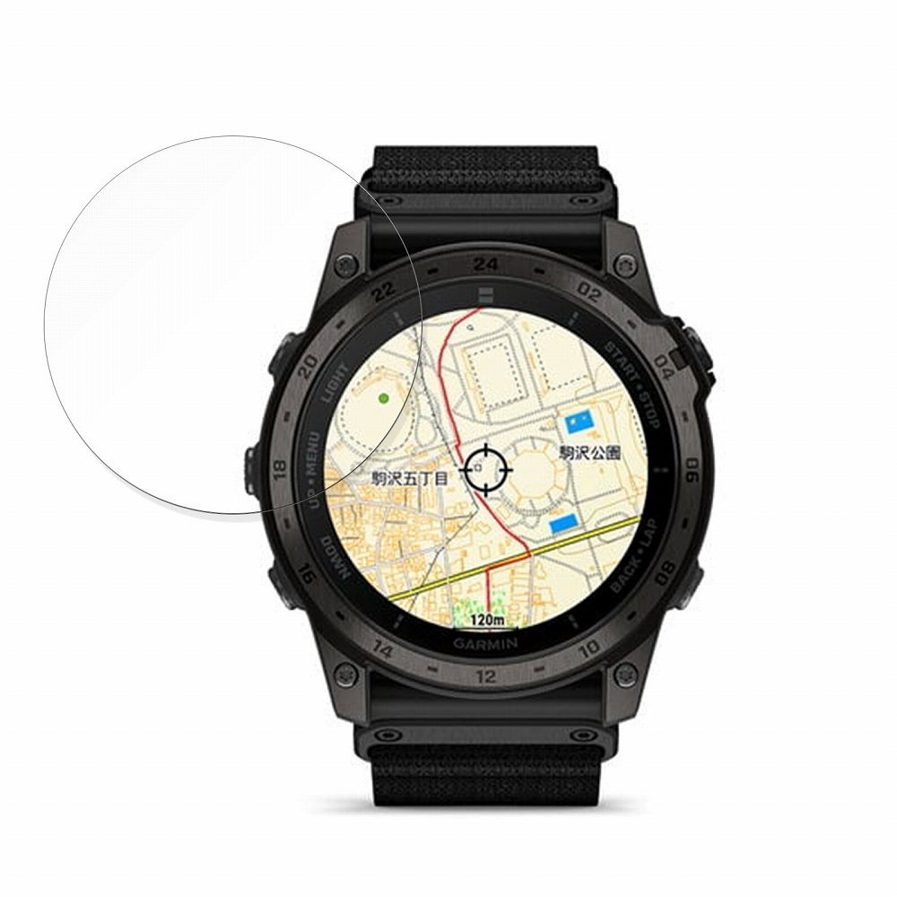 保護フィルム GARMIN tactix 7 AMOLED 向けの ブルーライトカット フィルム 強化ガラスと同等の高硬度 【9H高硬度 光沢仕様】 日本製