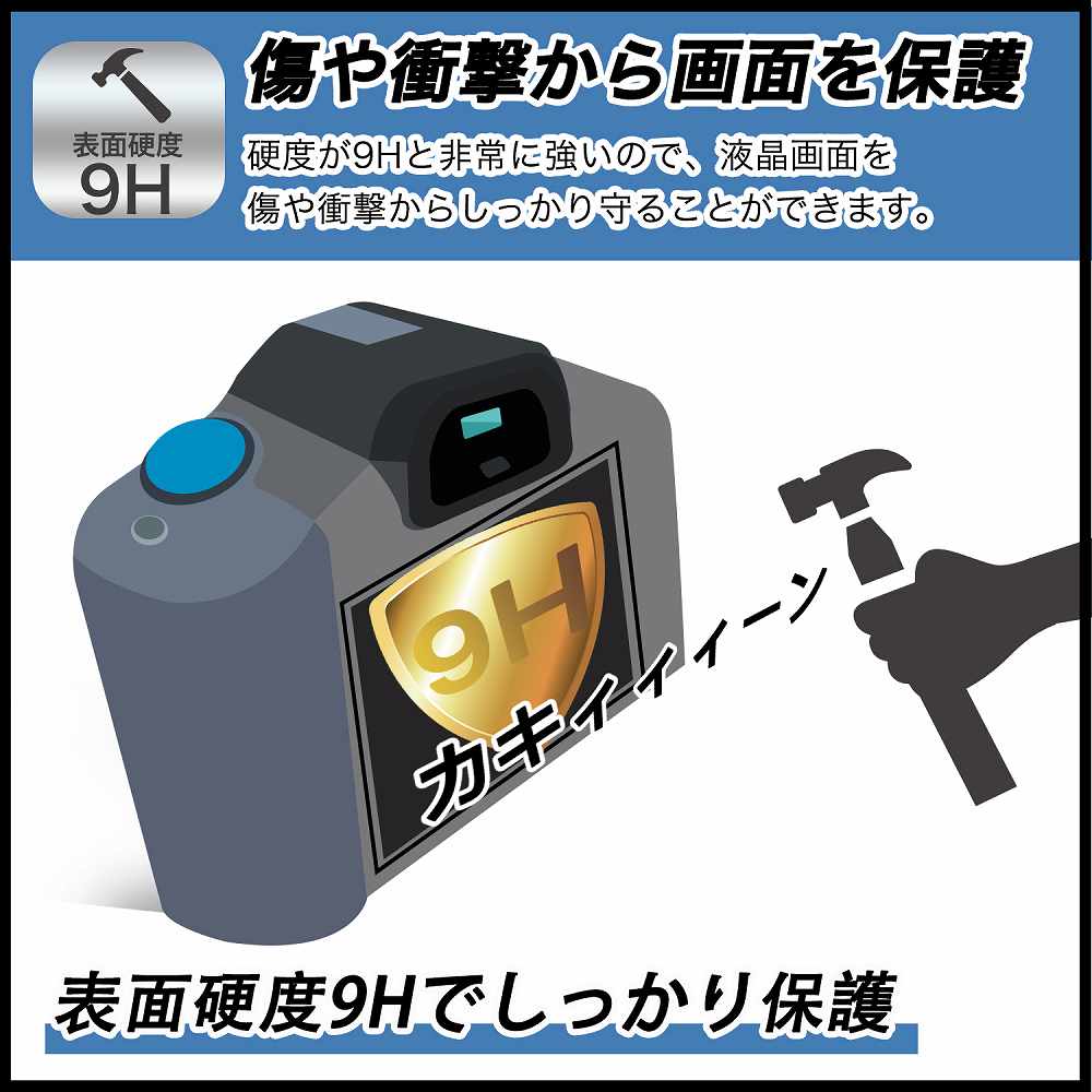 保護フィルム Kodak PIXPRO FZ55 向けの フィルム 強化ガラスと同等の高硬度【9H高硬度 反射低減】 日本製 2