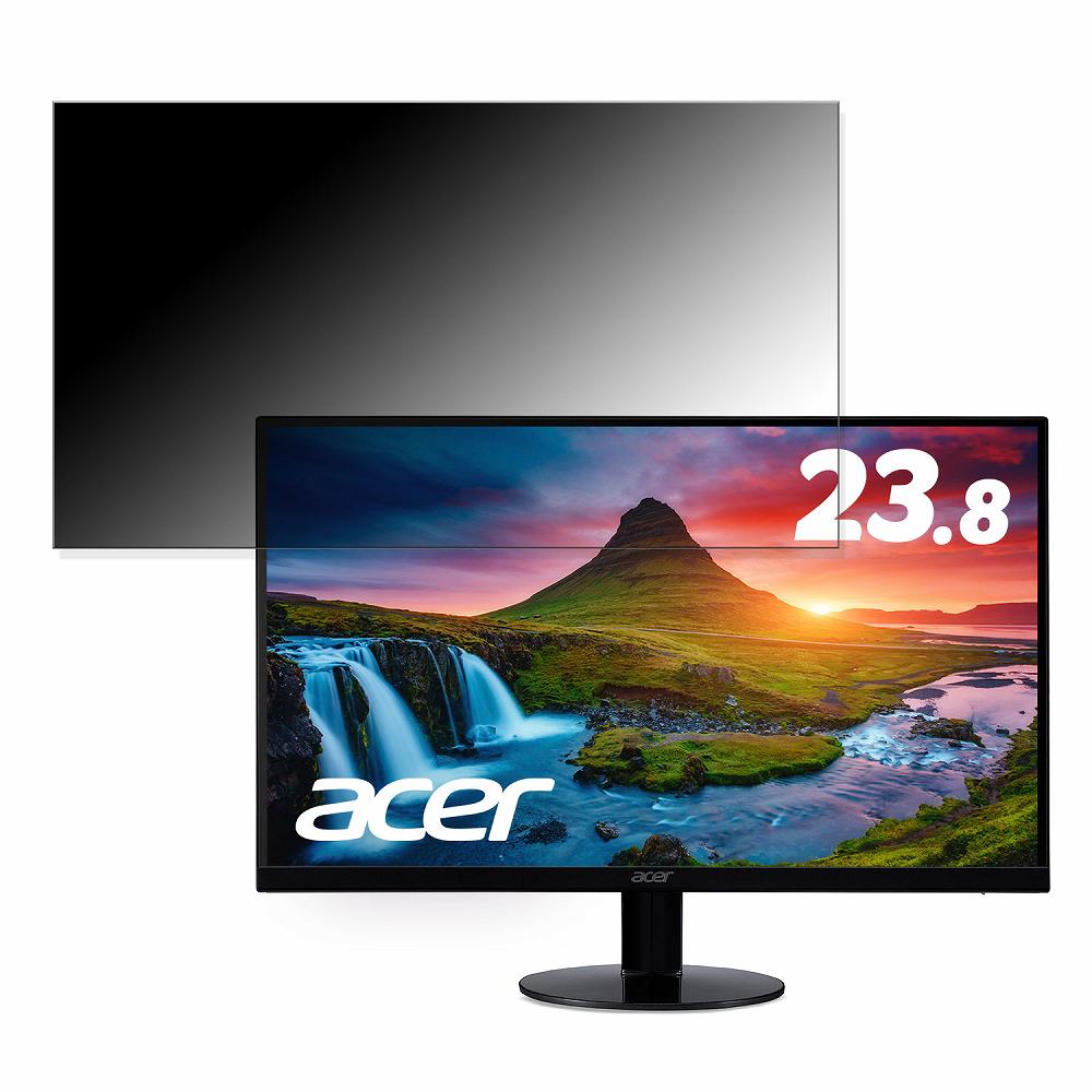 Acer SA241YAbmix 23.8インチ 16:9 対応 覗き見防止 プライバシーフィルター ブルーライトカット 保護フィルム 反射防止 タブ 粘着シール式