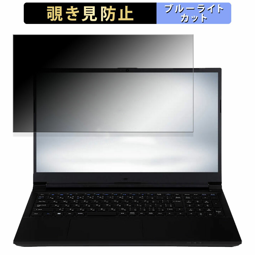 iiyama STYLE-15FH127-i5-UH3X 15.6インチ 16:9 向けの 覗き見防止 プライバシーフィルター 【タブ・粘着シール式】 ブルーライトカット 保護フィルム 反射防止