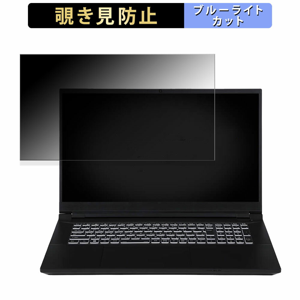 iiyama LEVEL-17WR174-i7-TL4X 17.3インチ 16:9 向けの 覗き見防止 プライバシーフィルター 【タブ・粘着シール式】 ブルーライトカット 保護フィルム 反射防止