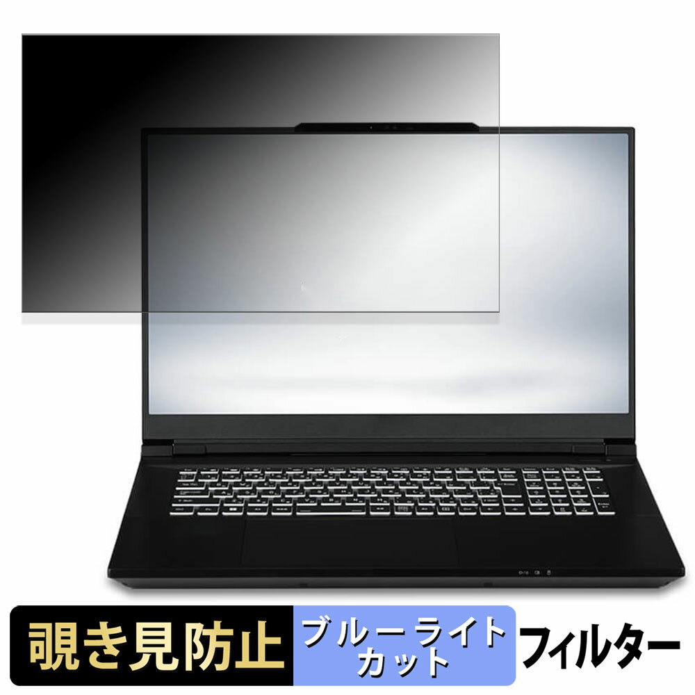iiyama SENSE-17WG191-i9-XLFX-D 17.3インチ 16:9 向けの 覗き見防止 プライバシーフィルター 【タブ・粘着シール式】 ブルーライトカット 保護フィルム 反射防止