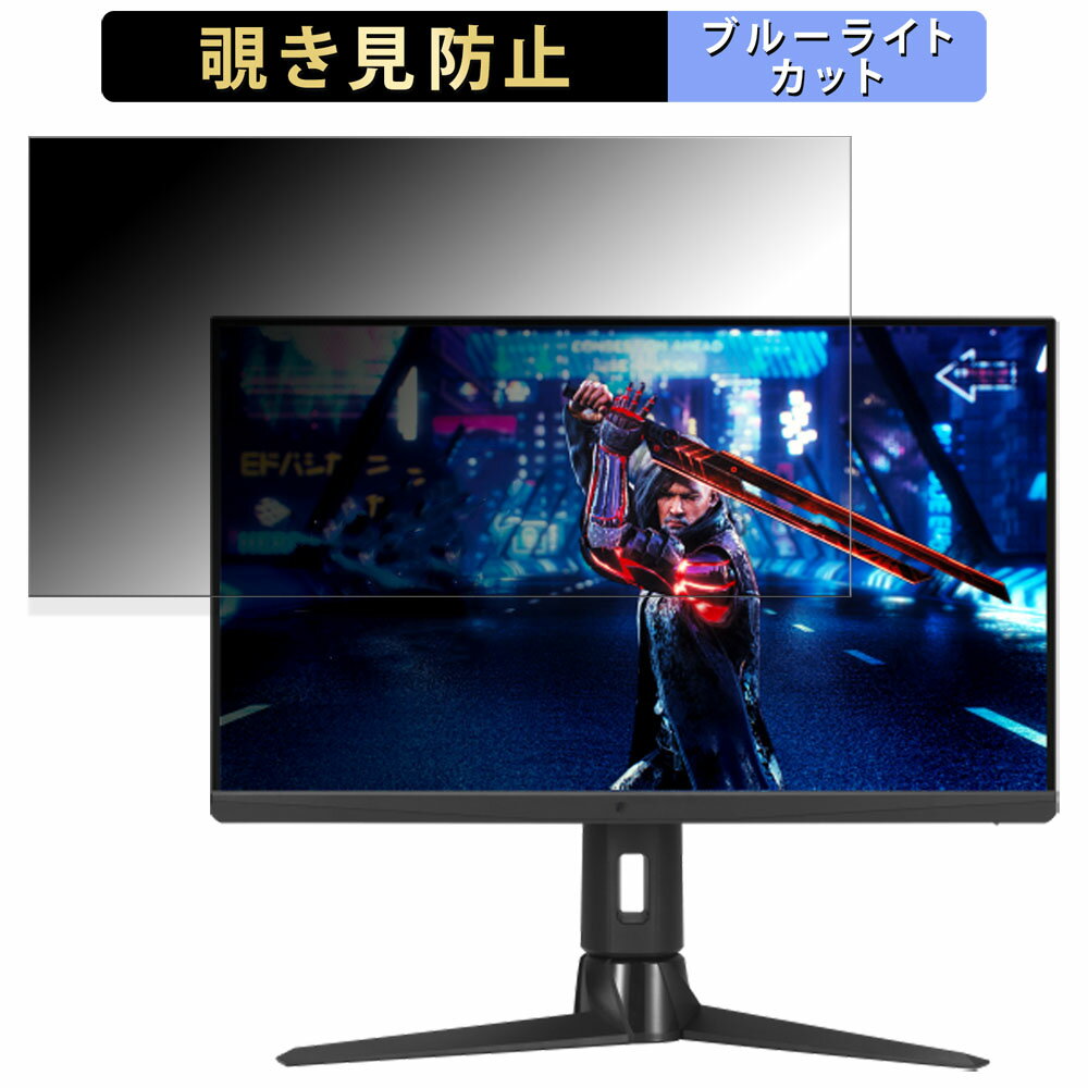 ASUS ROG Strix XG259QN 向けの 24.5インチ 16:9 覗き見防止 プライバシーフィルター ブルーライトカット 保護フィルム アンチグレア タブ・粘着シール式