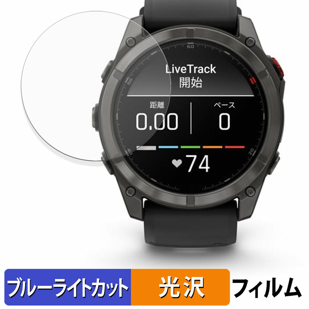 GARMIN f?nix 8 Pro AMOLED 51mm (2枚セット) 用 保護フィルム ブルーライトカット フィルム 【 光沢仕様 】 日本製(2)