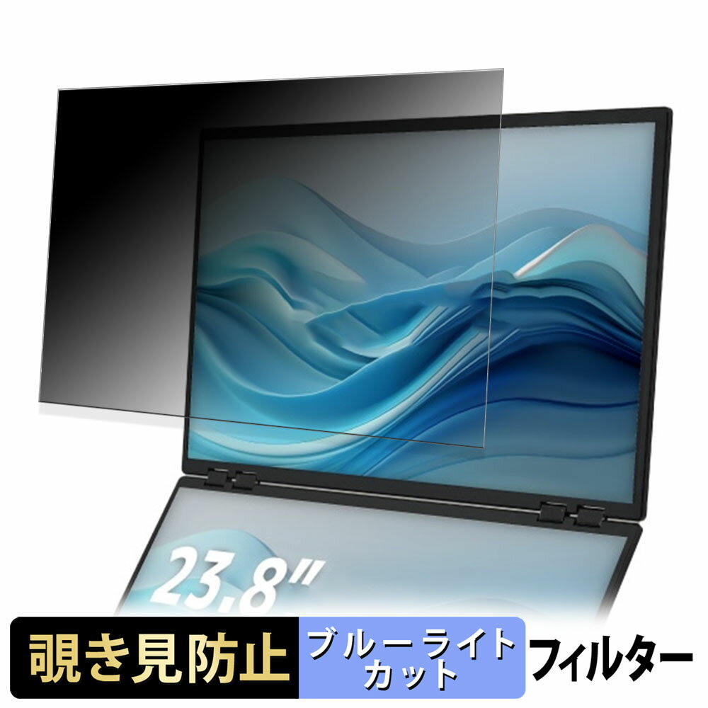 サンコー 23.8インチ上下2画面拡張デュアルモニター DMBG25HBK ( メインディスプレイ ) 23.8インチ 16:9 覗き見防止 プライバシーフィルター ブルーライトカット 保護フィルム アンチグレア タブ・粘着シール式