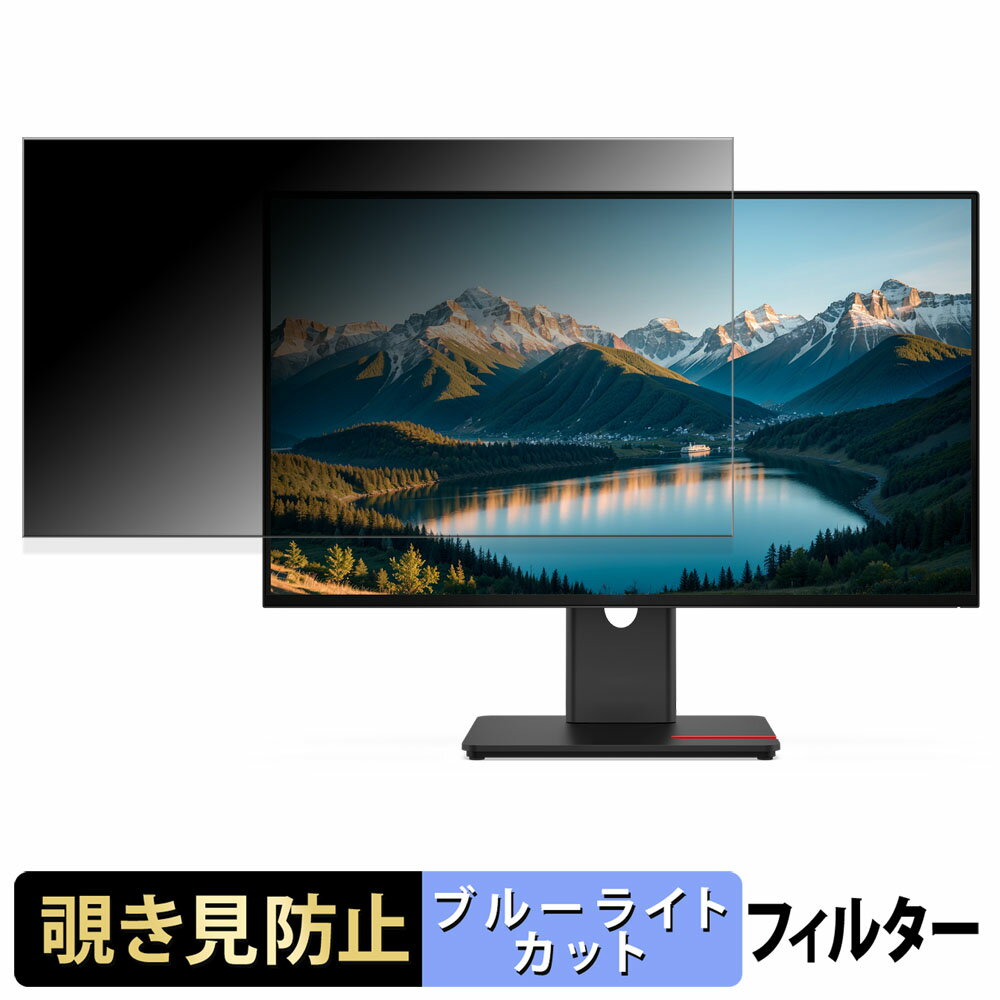Lenovo ThinkVision T27Q-40 覗き見防止 プライバシーフィルター ブルーライトカット 保護フィルム アンチグレア タブ・粘着シール式