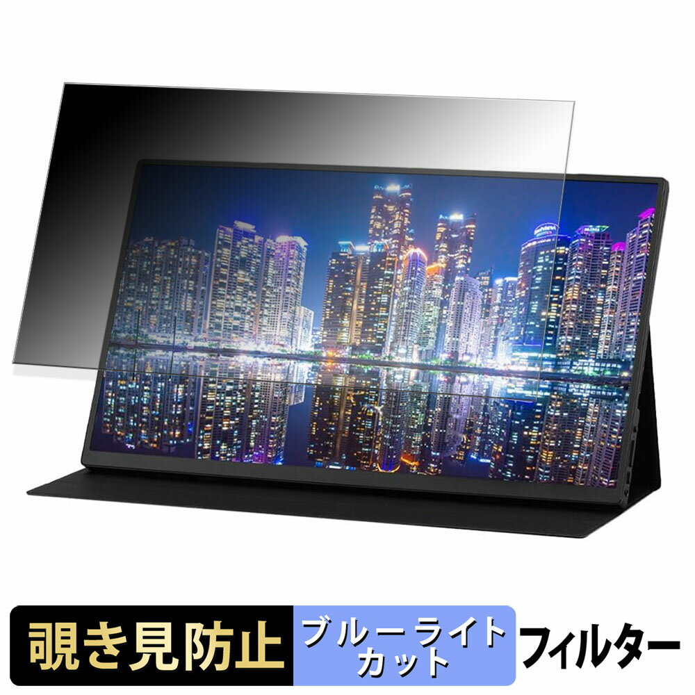 アイリスオーヤマ DP-EF164S-B 覗き見防止 プライバシーフィルター ブルーライトカット 保護フィルム アンチグレア タブ・粘着シール式