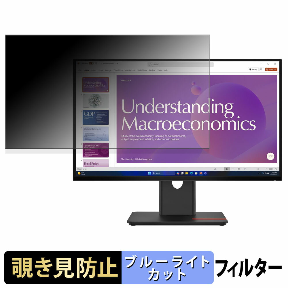 【ポイント2倍】 Lenovo ThinkVision T24D-40 覗き見防止 プライバシーフィルター ブルーライトカット ..