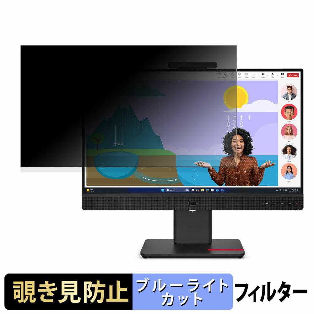 Lenovo ThinkVision T24D-4v 覗き見防止 プライバシーフィルター ブルーライトカット 保護フィルム アンチグレア タブ・粘着シール式