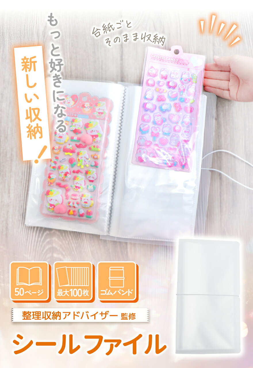 ＼台紙ごとそのまま入る／ シール収納 シール収納ファイル 【整理収納アドバイザー監修】 シールケース チケット シールファイル チケットファイル シール帳 ファイル シール 保管 ファイル ケース 収納 大容量 100枚 シール収納ケース チケットホルダー - Image 2