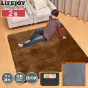 【送料無料】 LIFEJOY ホットカーペット 2畳 本体 コンパクト収納 168cm×168cm グレー CU191