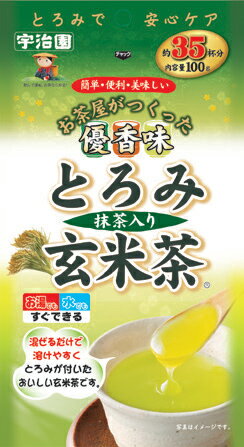 宇治園 とろみ抹茶入り玄米茶 100g / とろみ飲料 高齢者 お年寄り とろみ 付 お茶