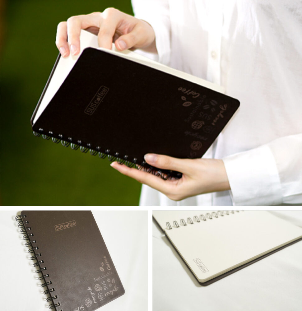 乐天商城 - 環境に配慮したサスティナブルノート　80ページ　SUS coffee notebook IGS-003-03　カバー部分にコーヒーかす、中身には再生紙を使用したノート