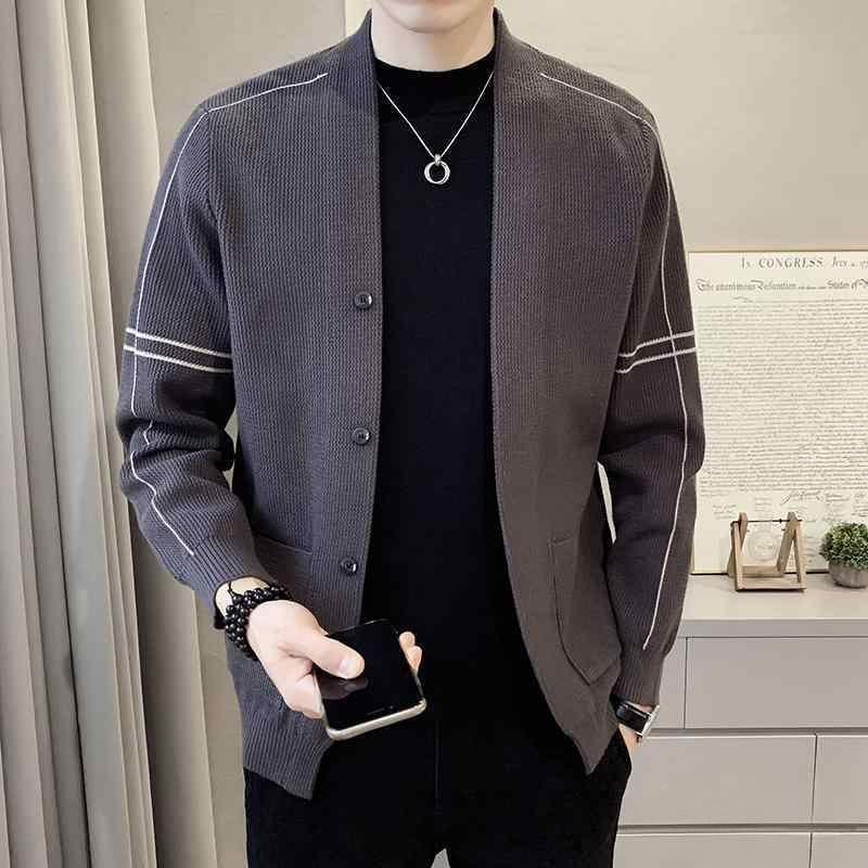 Rakuten - メンズ服 シンプルファッション オシャレで大人かっこいい 大きいサイズ対応 ストリート系紳士服 ニットカーディガンジャケット スリムフィットカラー エレガントで快適な着心地