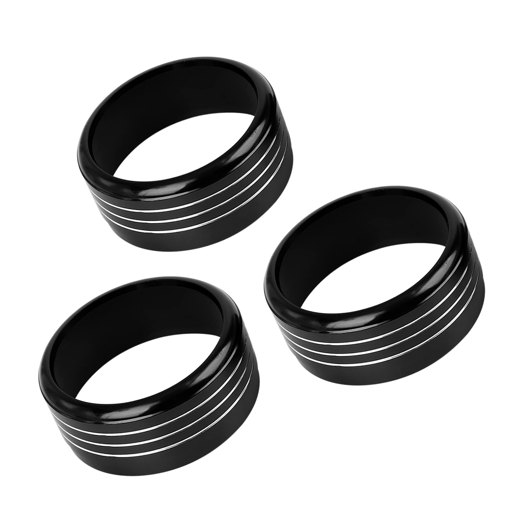 ABSOPRO 車用AC 気候制御リングノブカバー スバル インプレッサ 2014-2016 ブラック (3個セット)