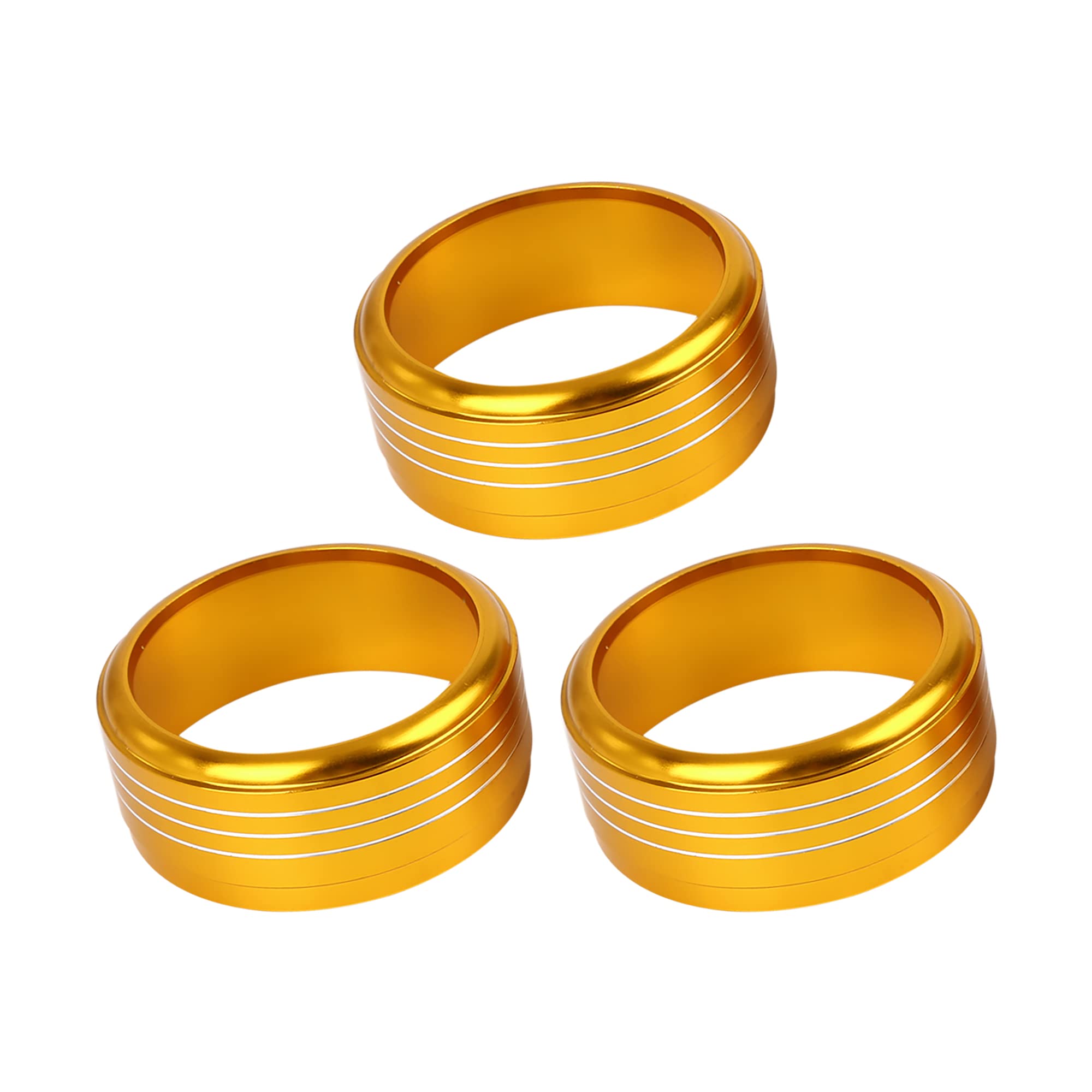 ABSOPRO 車用AC 気候制御リングノブカバー スバル フォレスター 2014-2018 ゴールドトーン (3個セット)