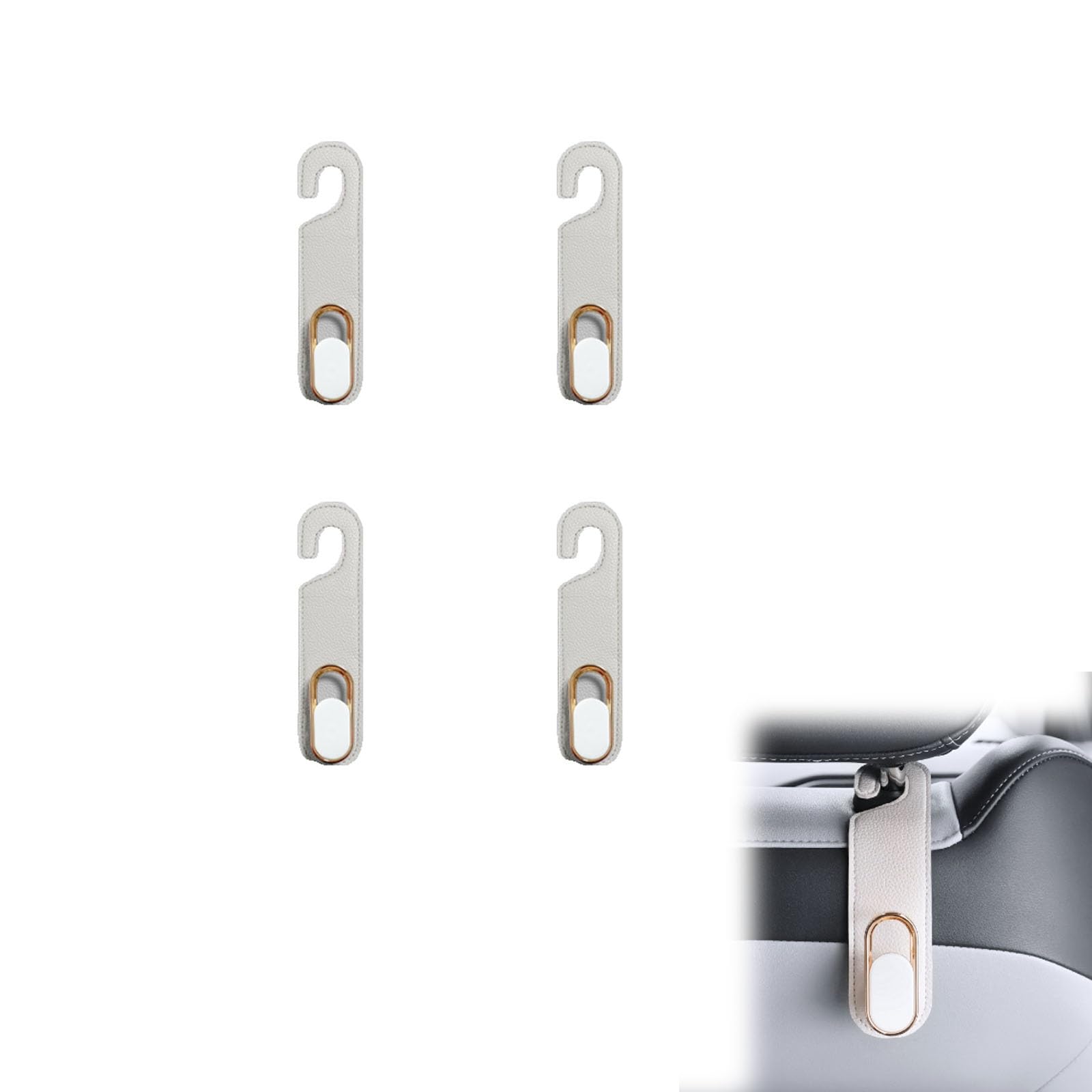 に適用 トヨタ新型ヴォクシーノア90系NOAHVOXYR90W型令和4年1月〜現行 ヘッドレスト フック 車 レザー 前面/後面対応 車内収納買い物 シートフック 買い物袋 ゴミ袋掛け 荷物かけ 取付け簡単 便利グッズ カー用品(米 1つ4個)